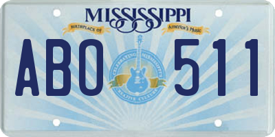 MS license plate ABO511