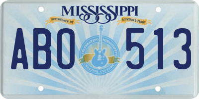 MS license plate ABO513