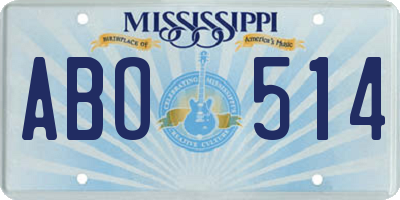 MS license plate ABO514