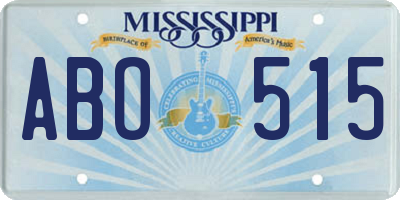 MS license plate ABO515