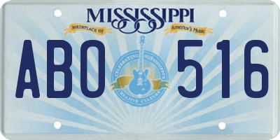 MS license plate ABO516