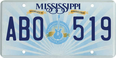 MS license plate ABO519