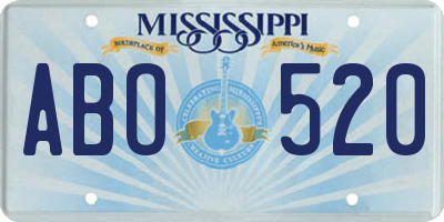 MS license plate ABO520