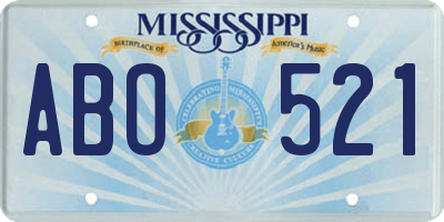 MS license plate ABO521