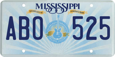 MS license plate ABO525