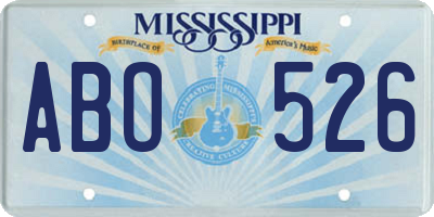 MS license plate ABO526