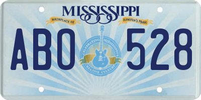 MS license plate ABO528