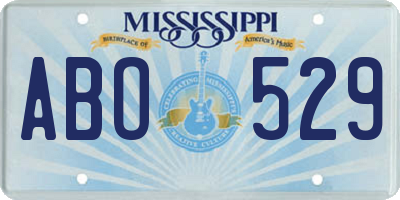 MS license plate ABO529