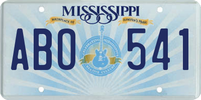 MS license plate ABO541