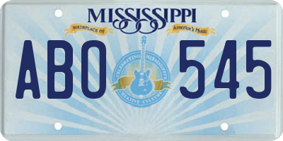 MS license plate ABO545