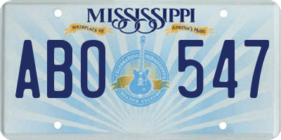 MS license plate ABO547