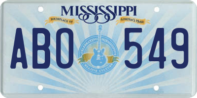 MS license plate ABO549