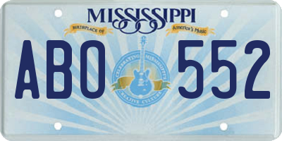 MS license plate ABO552