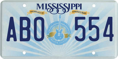 MS license plate ABO554