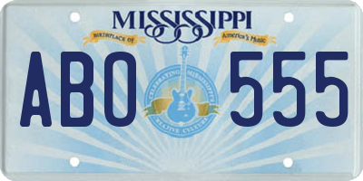 MS license plate ABO555