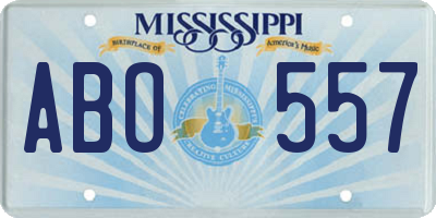 MS license plate ABO557