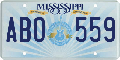 MS license plate ABO559