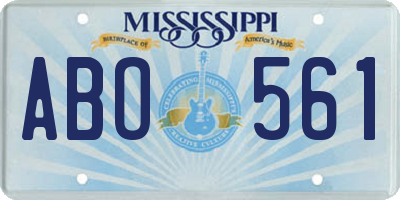 MS license plate ABO561