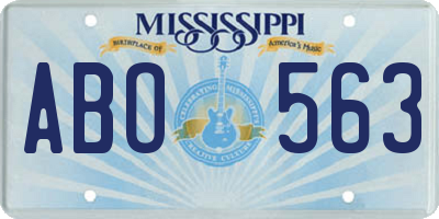 MS license plate ABO563