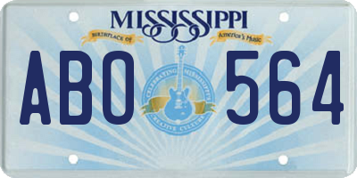 MS license plate ABO564