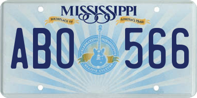 MS license plate ABO566