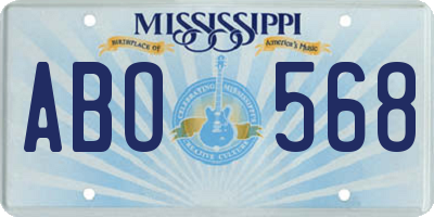 MS license plate ABO568