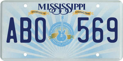 MS license plate ABO569