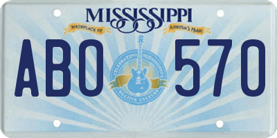 MS license plate ABO570