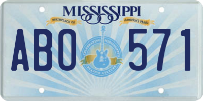 MS license plate ABO571