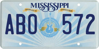 MS license plate ABO572