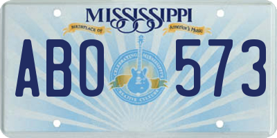 MS license plate ABO573