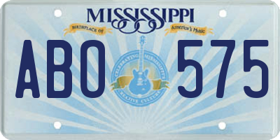 MS license plate ABO575