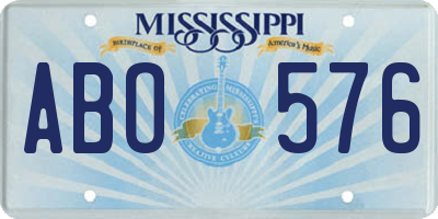 MS license plate ABO576