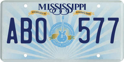 MS license plate ABO577