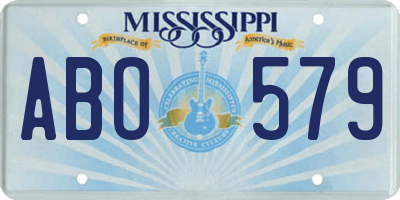 MS license plate ABO579