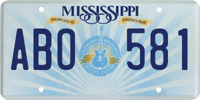 MS license plate ABO581