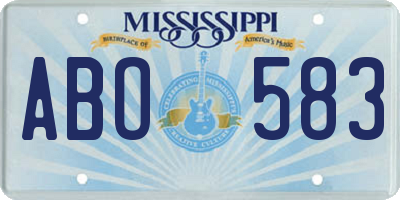 MS license plate ABO583