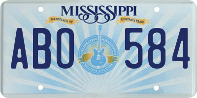 MS license plate ABO584