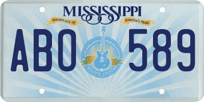 MS license plate ABO589