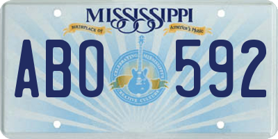 MS license plate ABO592