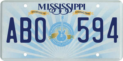 MS license plate ABO594
