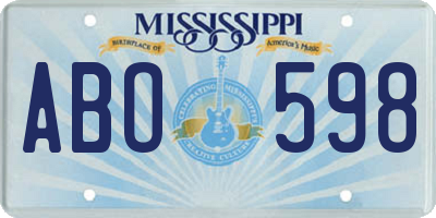 MS license plate ABO598