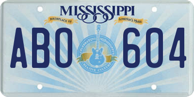 MS license plate ABO604