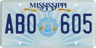 MS license plate ABO605