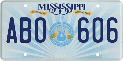 MS license plate ABO606