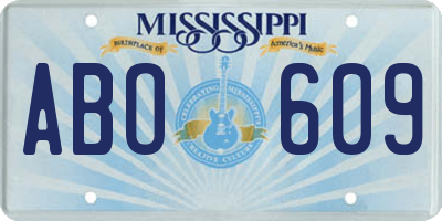 MS license plate ABO609