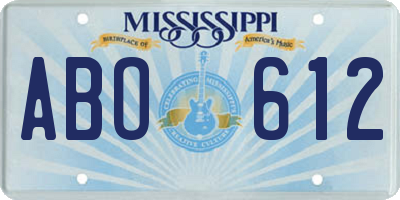 MS license plate ABO612