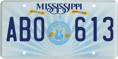 MS license plate ABO613