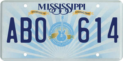 MS license plate ABO614