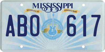 MS license plate ABO617